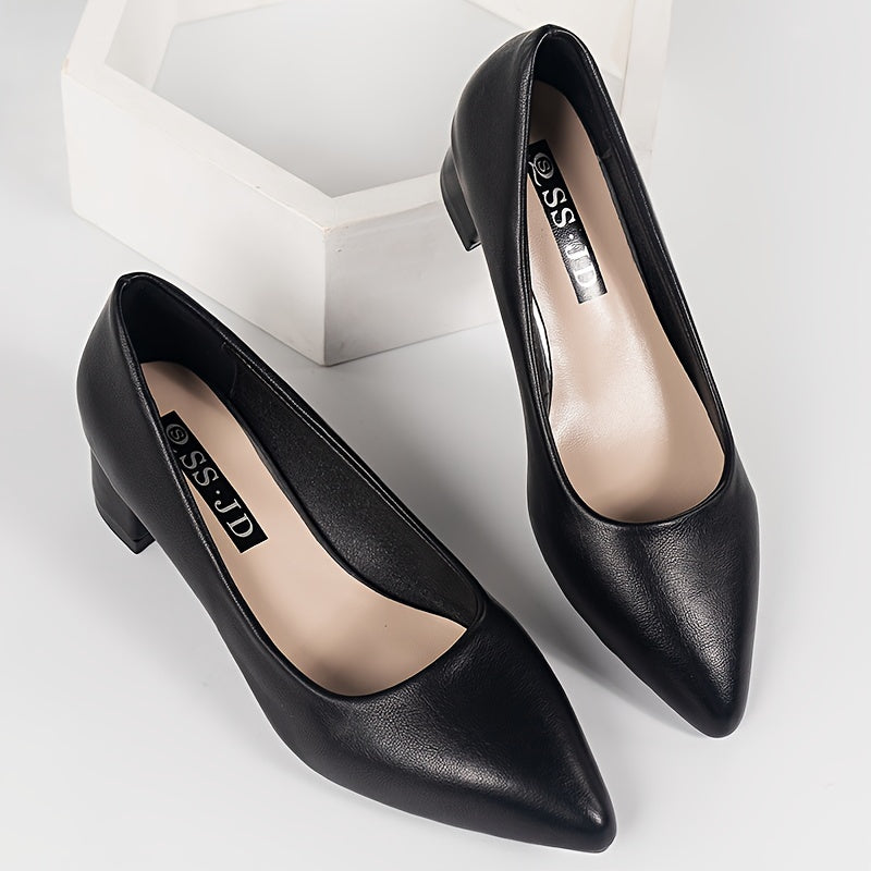 Women's elegant point toe color block dress pumps.