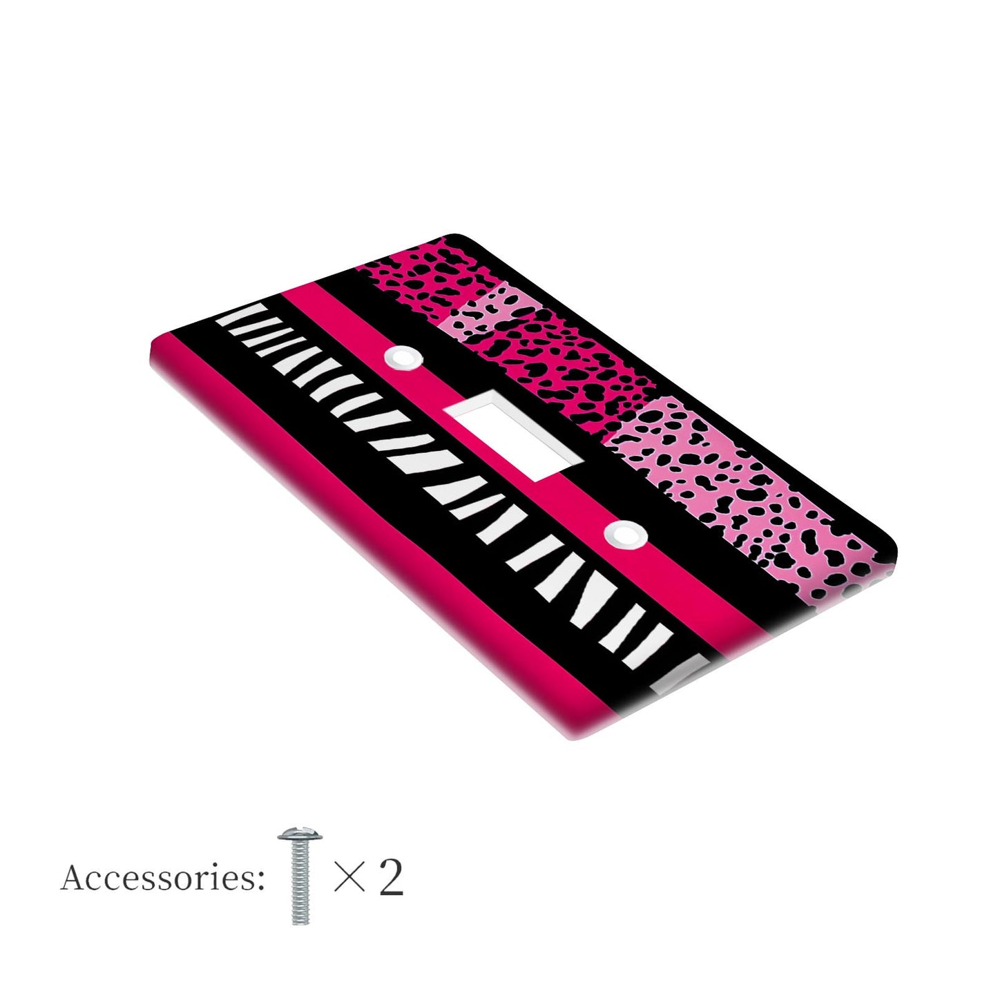 Pink Leopard & Zebra Switch Cover - Decorative Wall Plate for Home Lighting