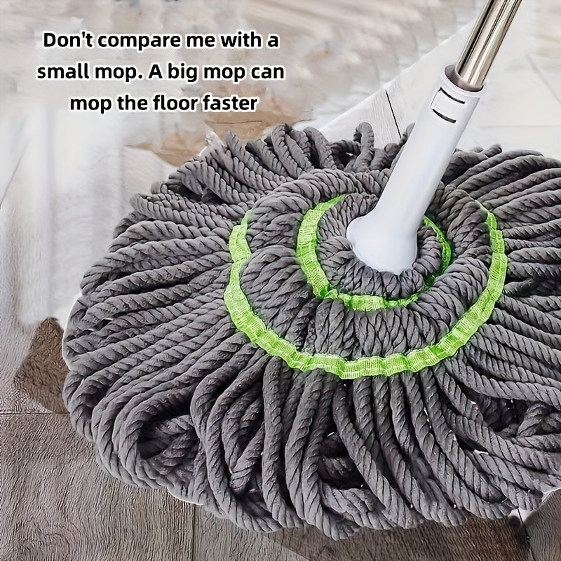 Hands-Free Spin Mop with Ultra-Absorbent Qualities - Ideal for Kitchen, Bathroom, and Floor Cleaning, Suitable for Wet and Dry Surfaces, Rotating Feature for Easy Use