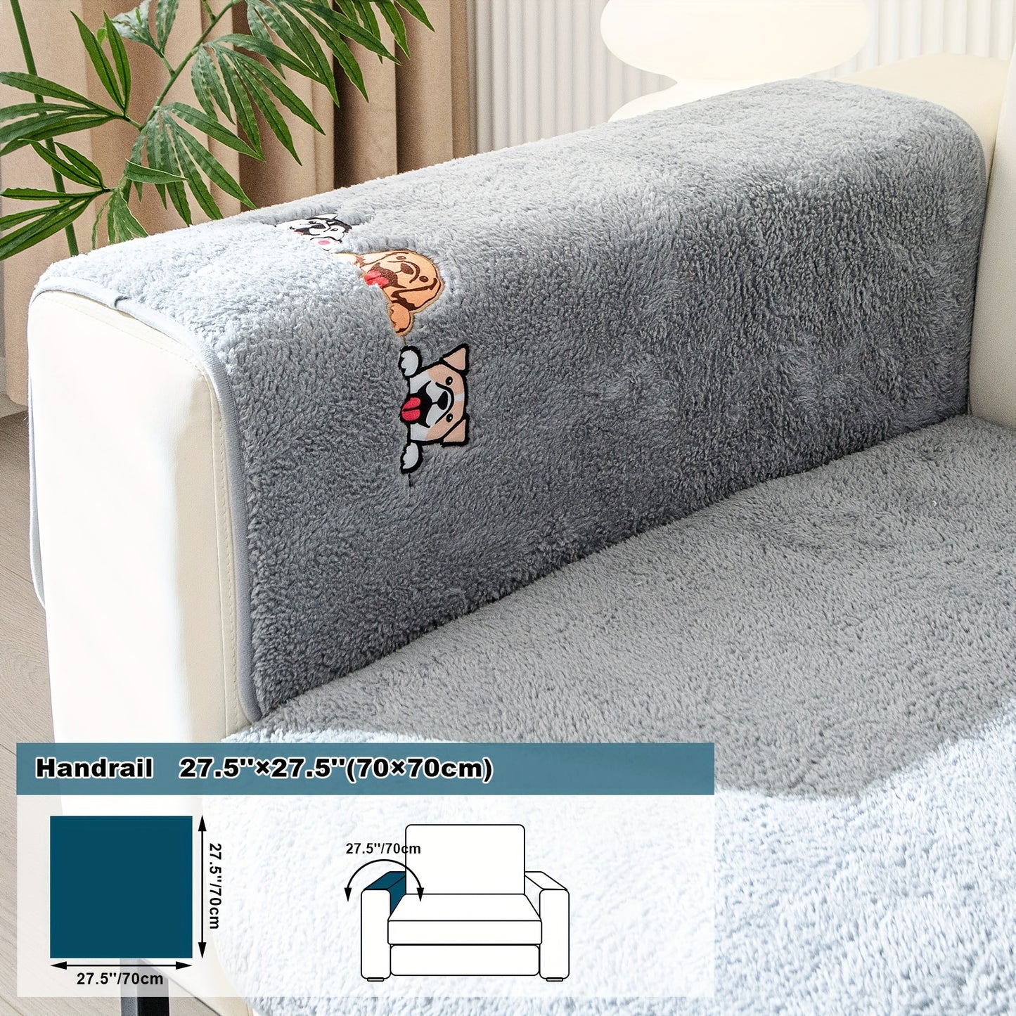 Thick Sherpa Fleece Sofa Slipcover for Pet-Friendly Protection and Comfort in Bedroom, Office, or Living Room.