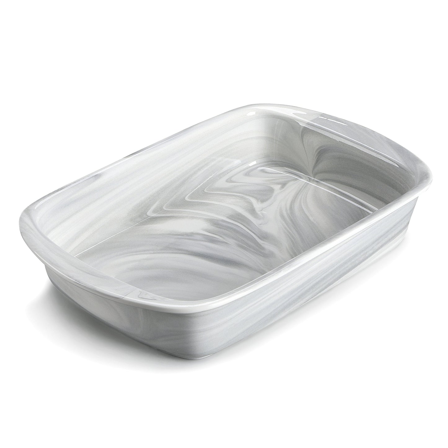 Collection of one square marble porcelain casserole dish, baking dish, oven dish, pie tin, bread baking dish, baking set bowl, 4000ml capacity