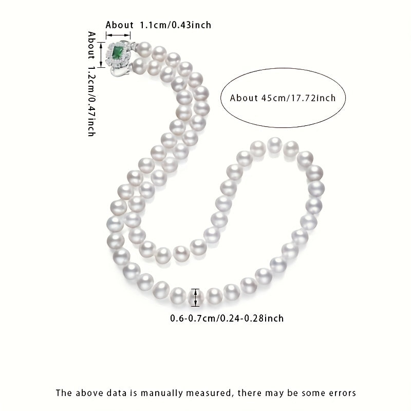 MUFAN Elegant Luxury Pearl Necklace for Women – Featuring Authentic 6-7mm Freshwater Pearls, Secure S925 Sterling Silver Clasp, Unplated – Ideal for Daily Wear & Special Occasions, Includes June Birthstone, Comes in a Gift Box