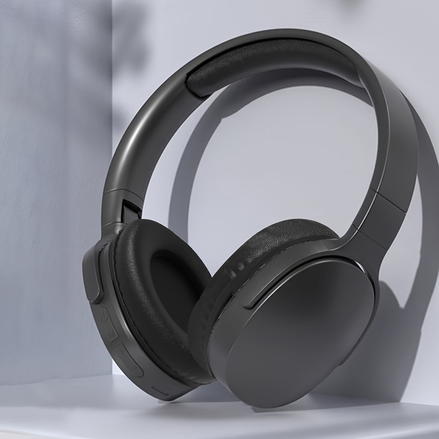 GENAI P2961 Over-Ear Wireless Headphones with 20H playtime, foldable design, noise-canceling mic, USB charging case, and sleek white design. Perfect for travel, home, and office use.