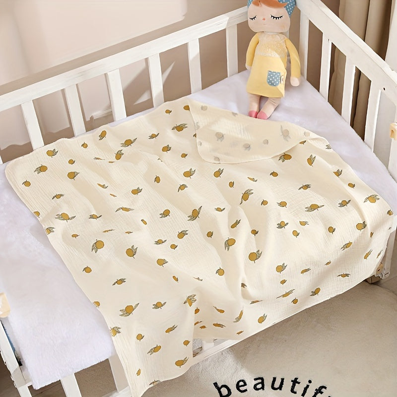 Double-Layer Muslin Swaddle Blanket with Cartoon Print - Ultra-Soft, Lightweight, and Hand Washable - Ideal for Young Children.