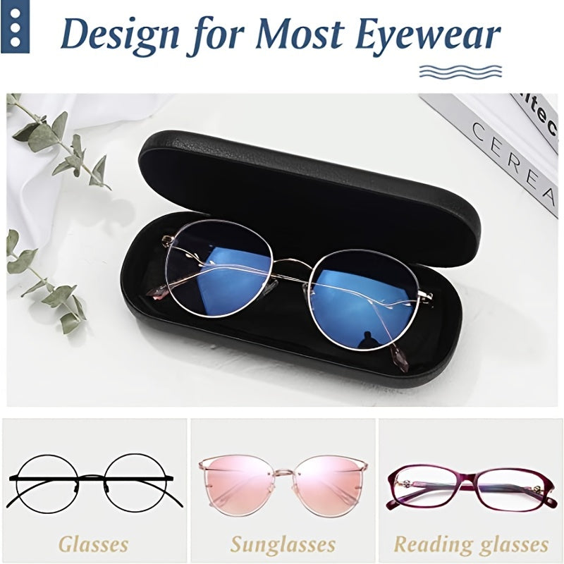 Sturdy Black Glasses Case, Compact Sunglasses/Eyeglass Shell Holder, Easy-to-Carry Sunglass Case