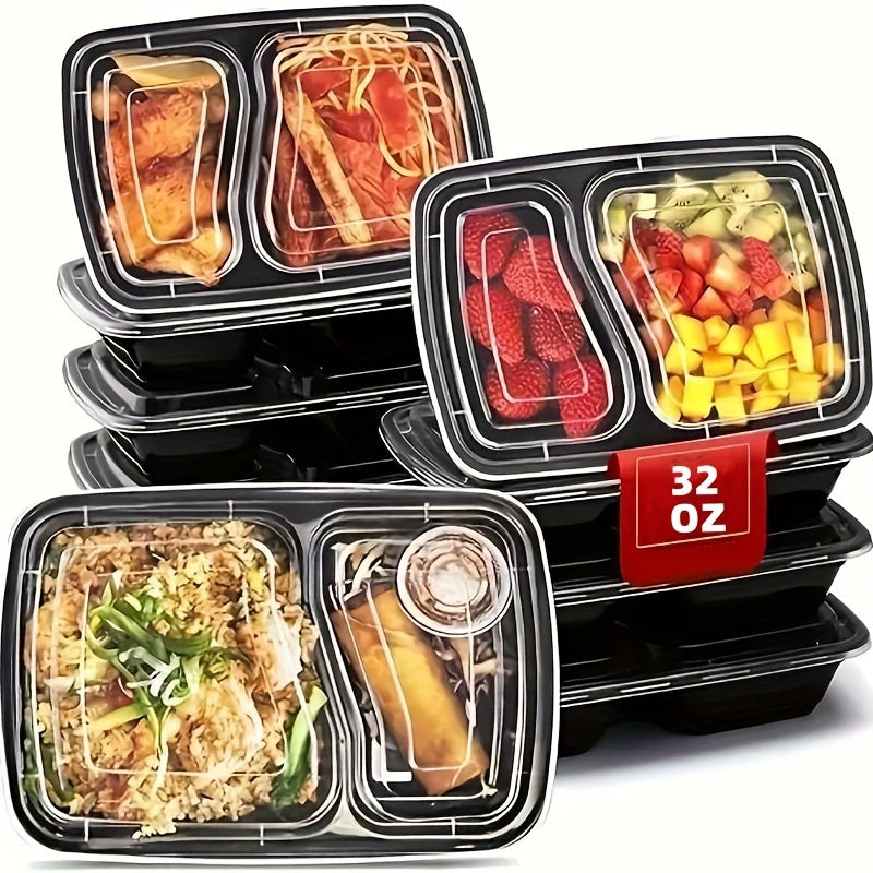 Disposable lunch boxes available in packs of 10, 20, 50, or 100. These reusable and durable meal prep containers are microwaveable and extra large and thick. They are BPA free with lids included, suitable for school, office, camping, and picnic use.