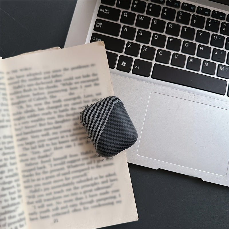 Carbon fiber color striped Airpods Pro case for various Apple headphone models.