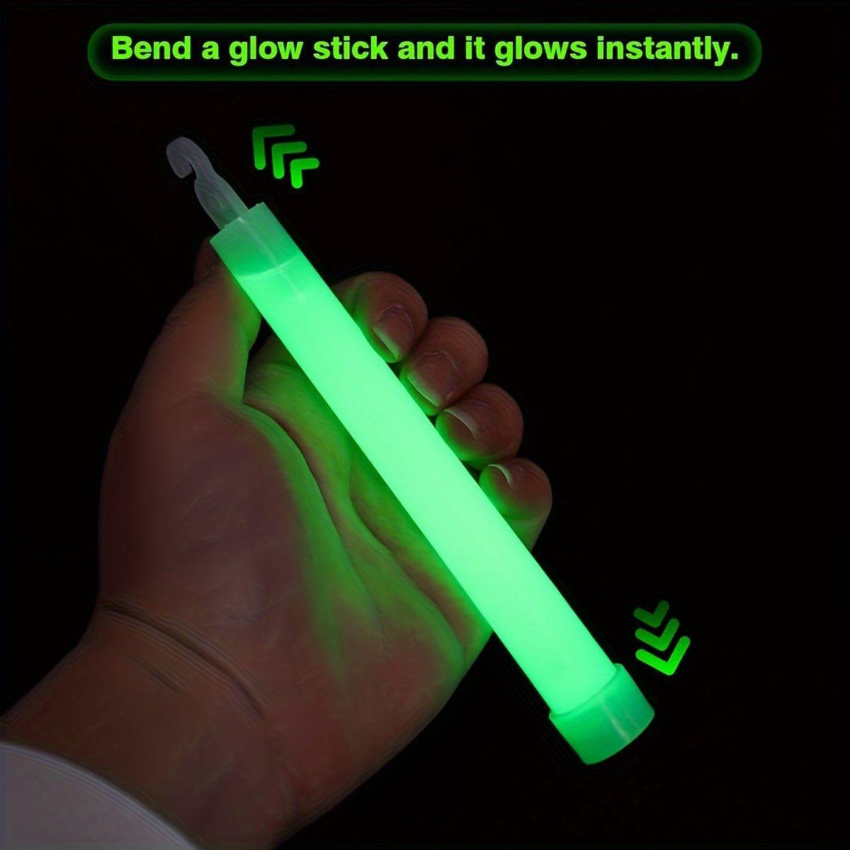 6pcs Niceglow 6-Inch Large Green Glow Sticks - Industrial-grade with 12-hour extended life. Ideal for camping, emergencies, parties, and more. Durable chem lights, no power needed.