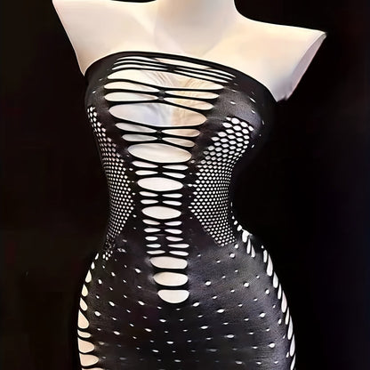 Sexy women's dress without undergarments by Hollow Fashion Design.