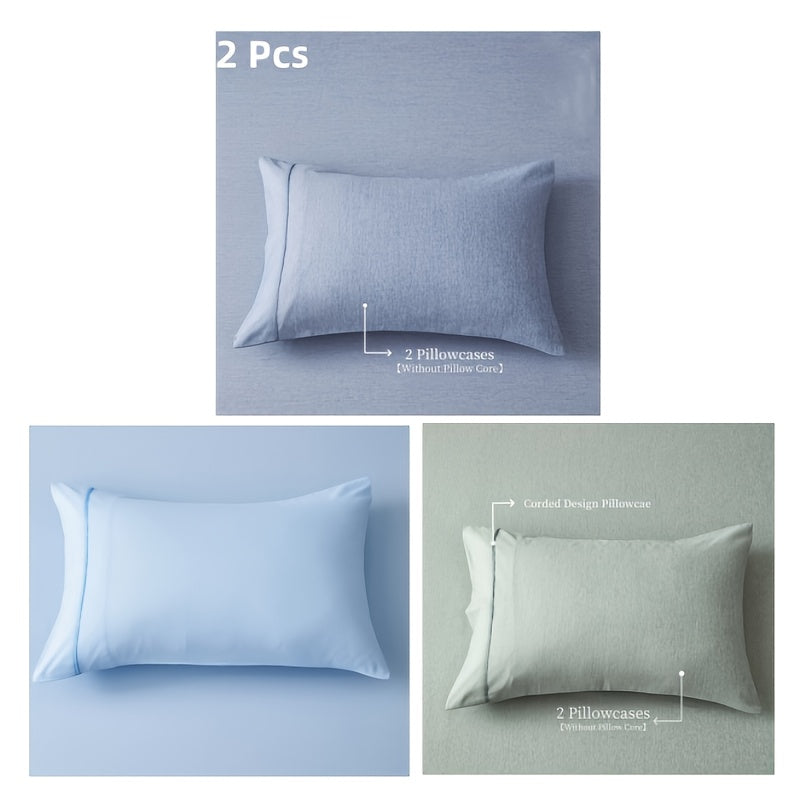 Two pieces of luxurious polyester flocked rope pillowcases, designed without filling for a soft and comfortable feel. These high-quality pillowcases are perfect for hotel-quality bedding, providing a breathable and cozy experience for your home.