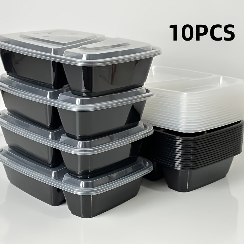 Disposable lunch boxes available in packs of 10, 20, 50, or 100. These reusable and durable meal prep containers are microwaveable and extra large and thick. They are BPA free with lids included, suitable for school, office, camping, and picnic use.