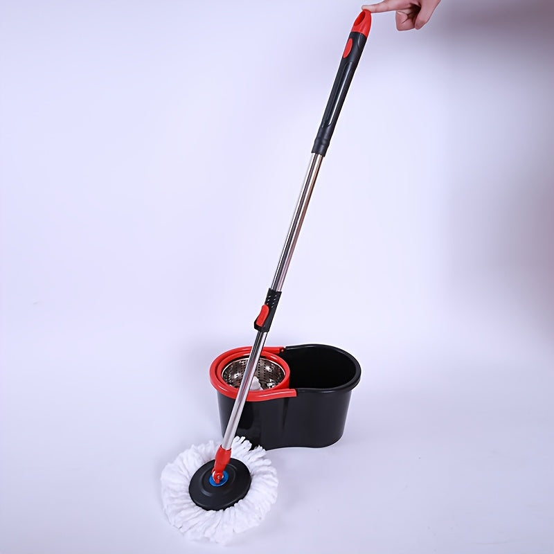 Upgrade your cleaning routine with the Spin Mop and Bucket with Wringer Set! This versatile system is perfect for use in bathrooms, schools, and more. The 360° spinning mop bucket ensures thorough cleaning, while the 3pcs microfiber mop replacement heads