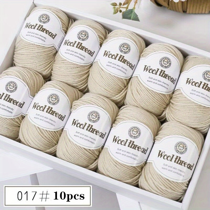 10pcs of Australian Wool Yarn [Approx. 500G/10 Balls Per Pack], Ideal for Crocheting Sweaters, Coats, Vests, Scarves, Hats, and DIY Knitwear, Soft, Warm, and Easy to Knit.