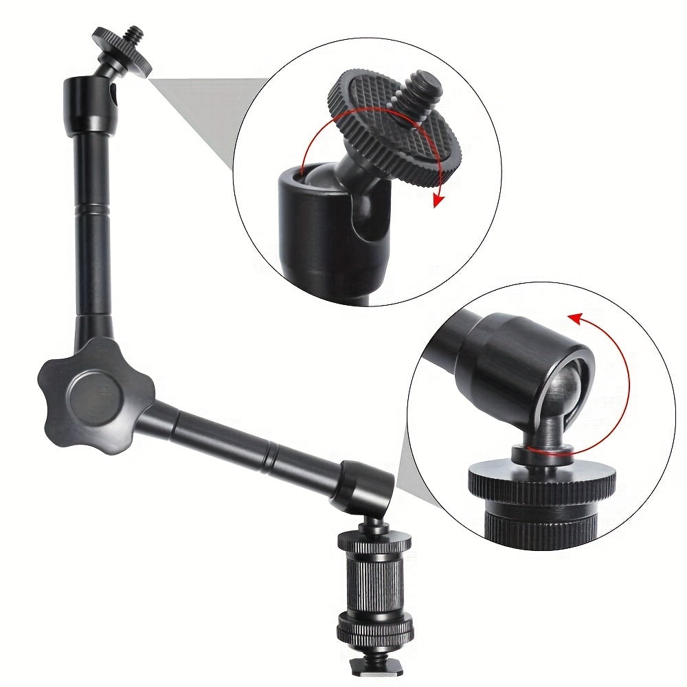 27.94 cm Articulating Magic Arm with Super Clamp for attaching DSLR camera to LCD monitor or LED video light.