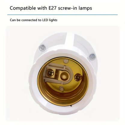 Motion Sensor PIR Lamp Holder with high sensitivity, 360° detection, white PC material, E27 screw socket, adjustable delay and light control. Ideal for industrial electrical use, easy