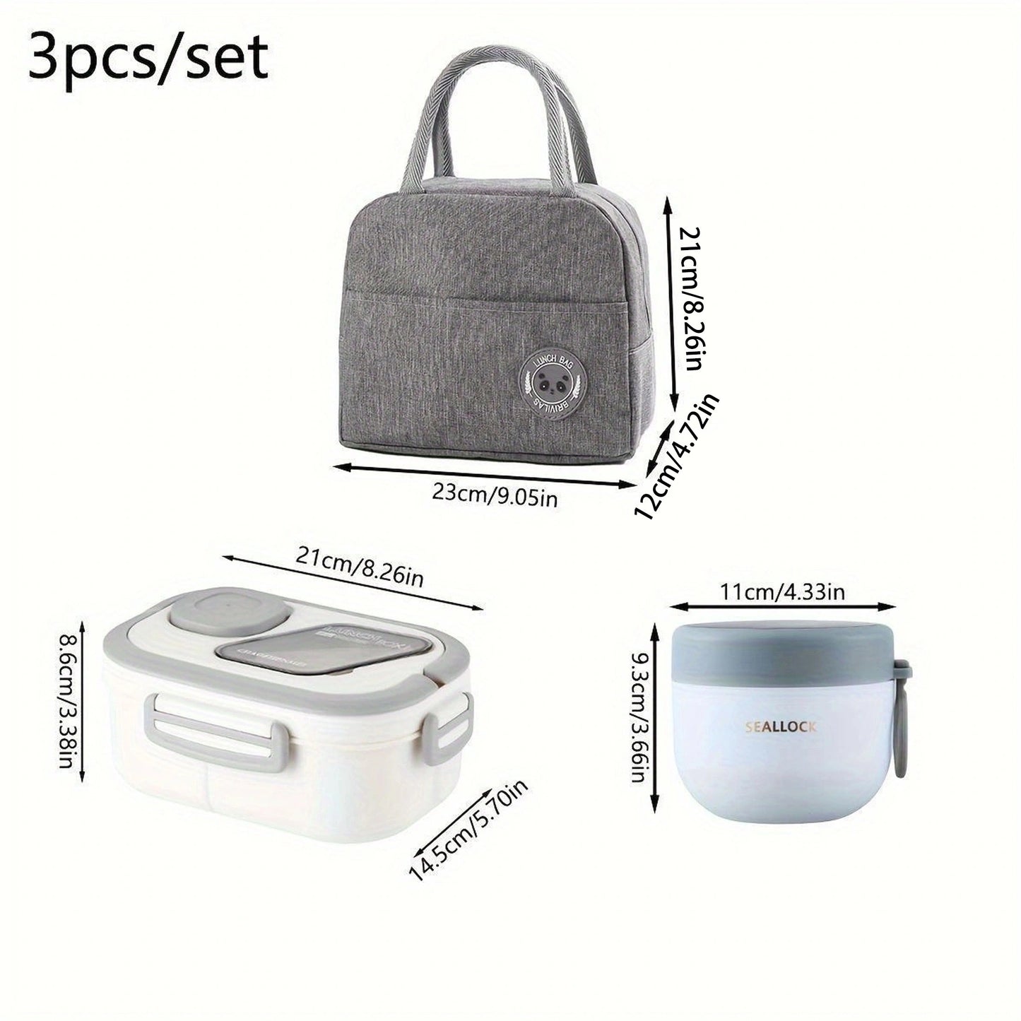 3pcs Heart Leaf Reusable Lunch Box Set with Insulated Carry Bag, Perfect for Office, Outdoor, School, Picnic, Back to School, Christmas & Halloween Themes