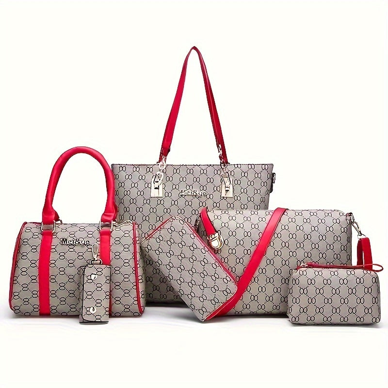 New fashion six-piece set handbag for spring and summer with one-shoulder design and large capacity