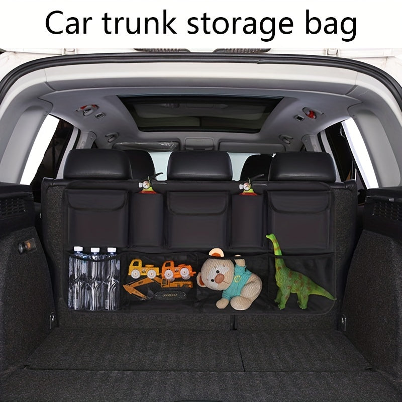 Storage solution for your car seat, complete with back storage and toy hanging capabilities, as well as an anti-kick pad.