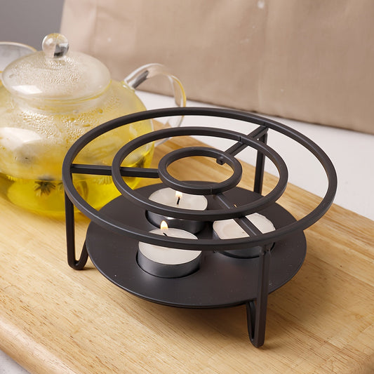 Portable Iron Teapot Warmer - No Electricity Required, Perfect for Indoor and Outdoor Use with Insulated Base