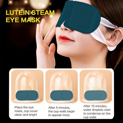 10-dona Lutein Steam Eye Mask, o'z-o'zidan isitiladigan, uxlash va sayohat uchun bir martalik.