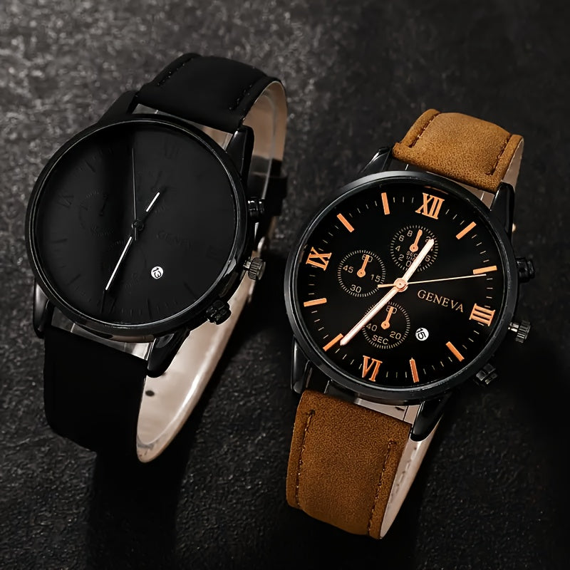 2 Men's Fashion Quartz Watches