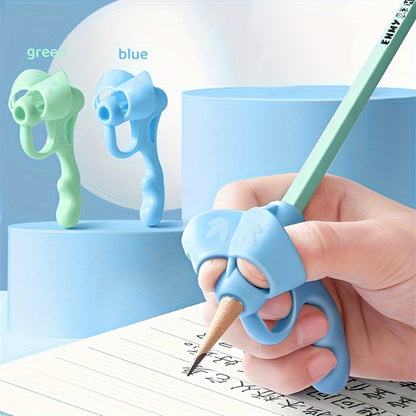 4-piece set of grip pen correctors with soft rubber for improved handwriting posture.