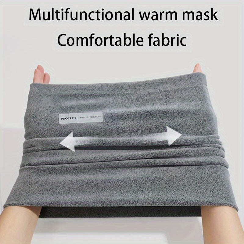 Women's Multifunctional Warm Mask: 1pc Polyester Basic Elastic Face Scarf - Breathable Windproof Knitted Neck Gaiter for Outdoor Cycling, Travel, Party, and Work - UV Protection Decorative Face Covering