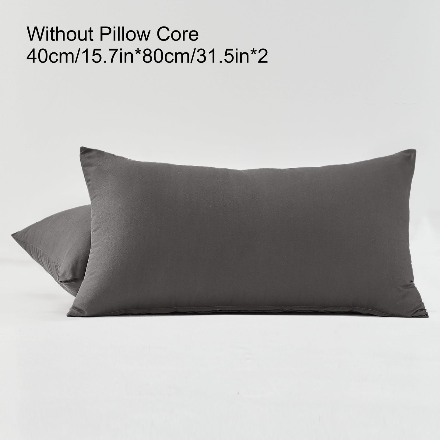 Two pillowcases made of ultra-fine microfiber solid color brushed fabric, fashioned from 100% polyester, perfect for the bedroom. Set includes 2 pillowcases.