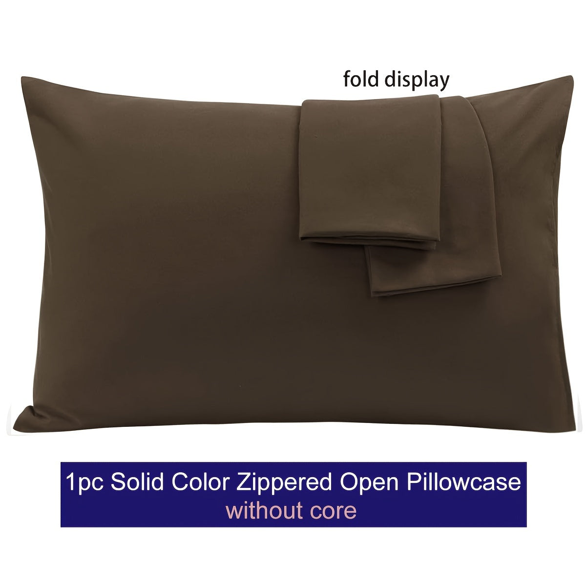 Breathable Microfiber Pillowcase with Zipper Closure- Solid Color, Various Sizes Available, Soft Texture