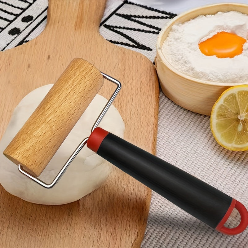 Essential Kitchen Gadget: Stainless Steel T-Shaped Pastry Roller Ideal for Pizza, Bread, and Biscuits