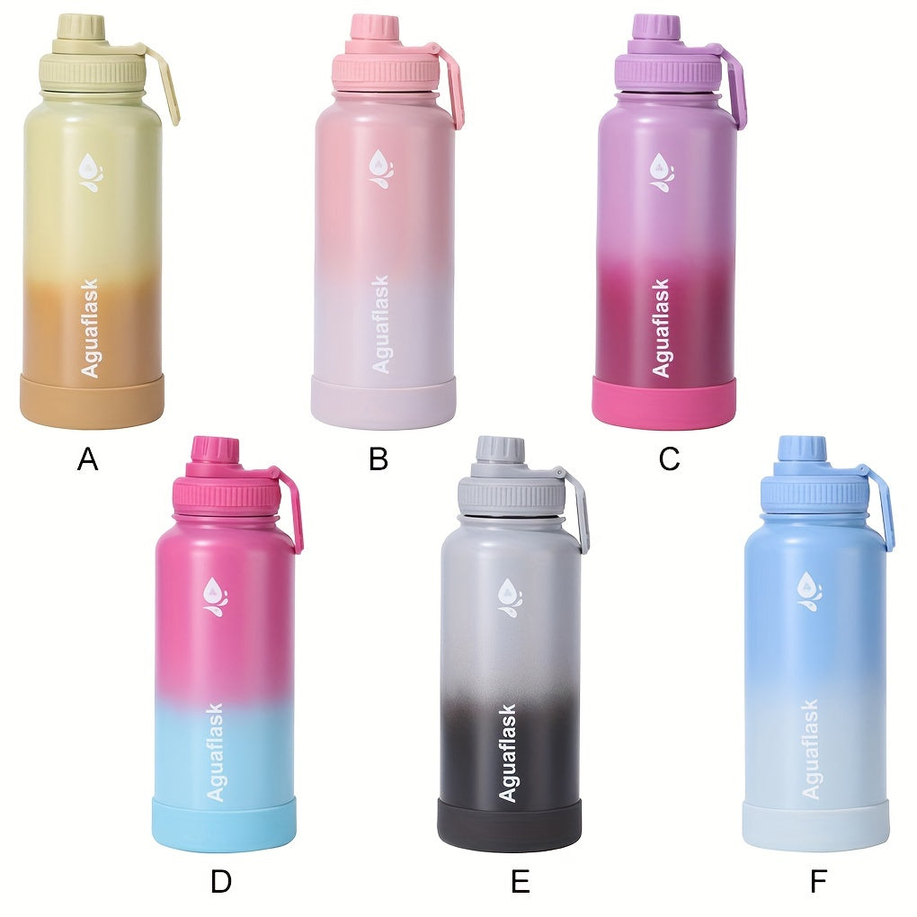 500ml stainless steel water bottle with lid, reusable, hand wash only, vacuum insulated, holiday theme, portable sports flask.