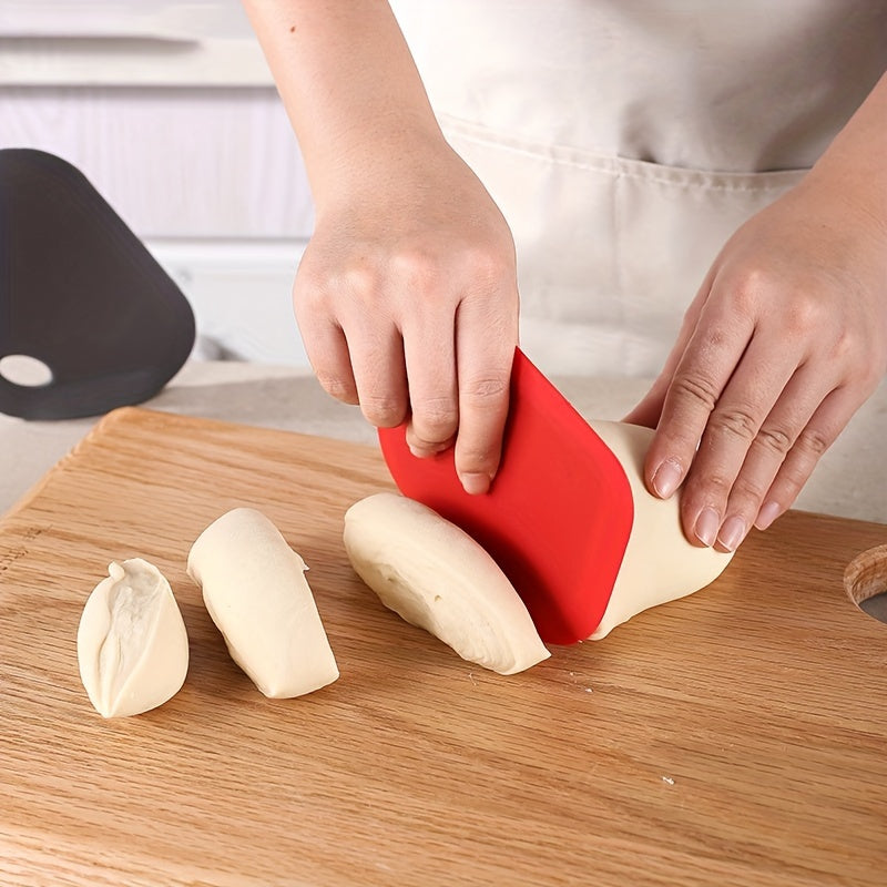 Silicone Dough Scraper with Stand-Up Kitchen Tool, Built-In Kneading Mat, Food-Grade Spatula for Scraping Cream and Dough