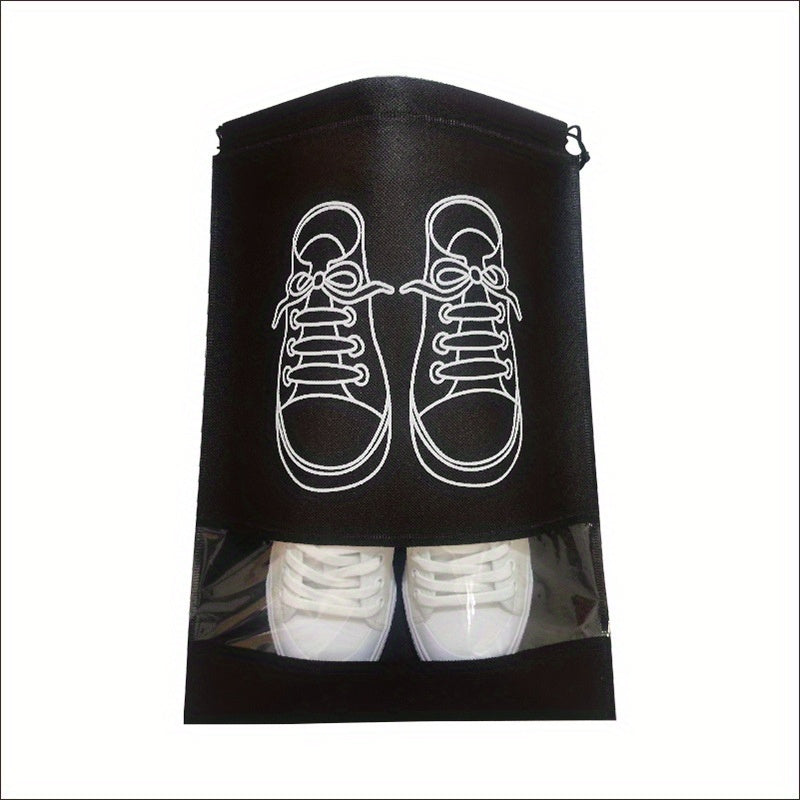 10 Non-woven Travel Shoe Storage Bags - Lightweight, Waterproof, Transparent - Ideal for Shoe Organization