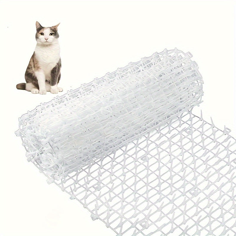 Cat and dog repellent mat with spikes for indoor and outdoor use. Comes with 8 garden nails.