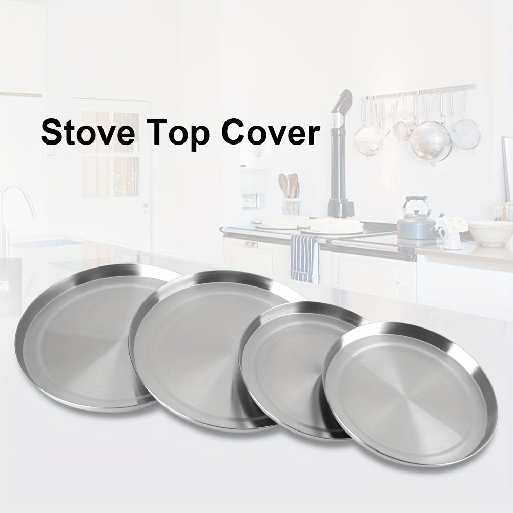 Set of 4 Stainless Steel Stove Covers - Top Cover for Kitchen Stove, Convenient and Easy to Use for Cooking