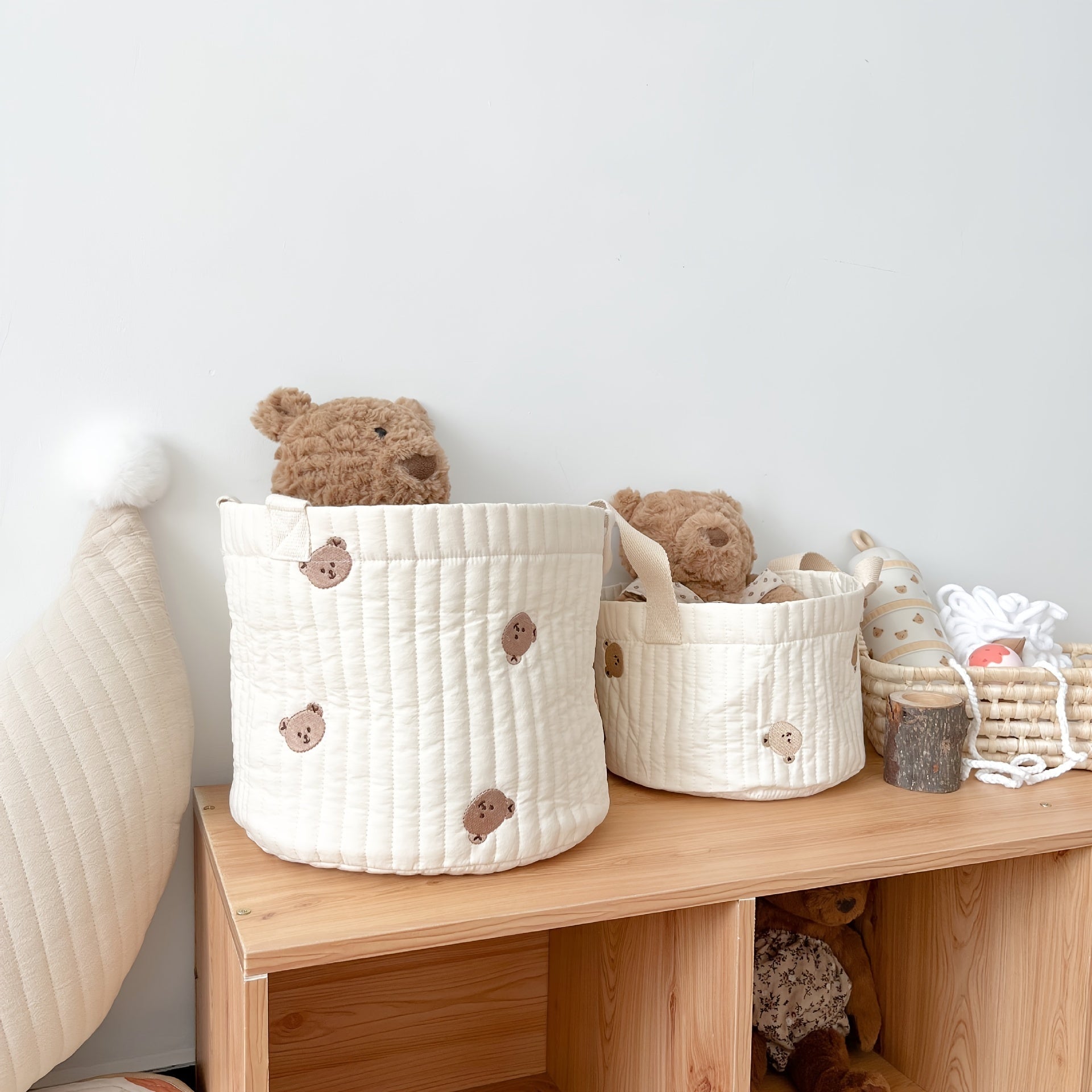 Get your room in order with this charming Quilted Fabric Storage Bucket!