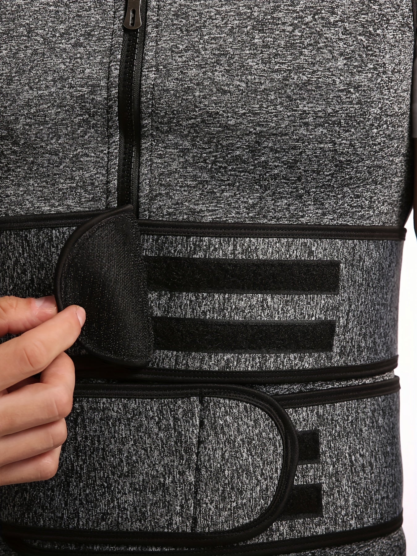 Men's Gray Neoprene Double Belt Vest Shapewear with Sweat Bodysuit.