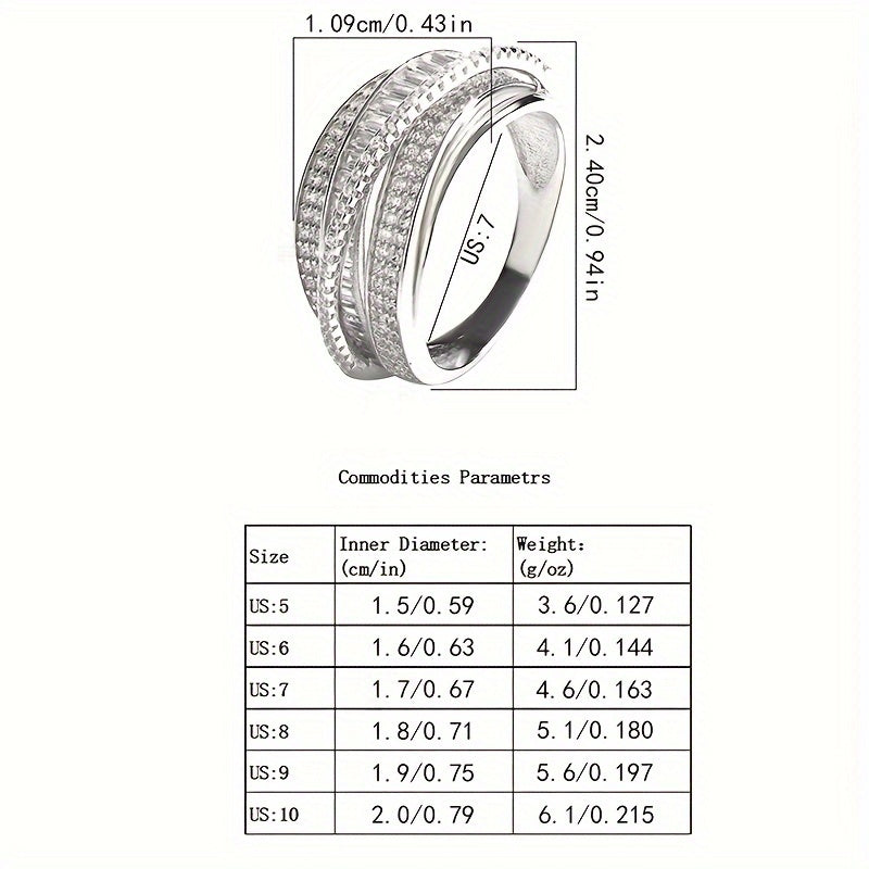 Stylish and Sophisticated Sterling Silver Wedding Band Set with Synthetic December Birthstone Cubic Zirconia - Geometric Baguette Ring in Silver Plating, Ideal for Everyday Wear and Celebrations, Great Valentine's Day Present - Gender-Neutral.