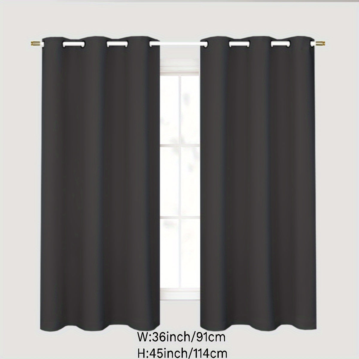 Blackout curtains in gray for a 1PC bedroom with grommets, offering thermal insulation, energy savings, noise reduction, and complete darkness. Ideal for living room use.