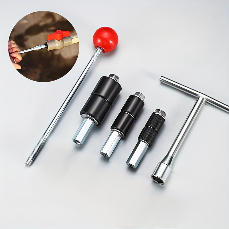 Durable stainless steel hot melt water stopper set with T-handle, screw, and expansion heads for fast plumbing repairs and home improvement.