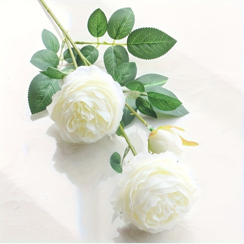 1PC European-style imitation peony, ideal for wedding season and home wedding decoration, featuring three heads.