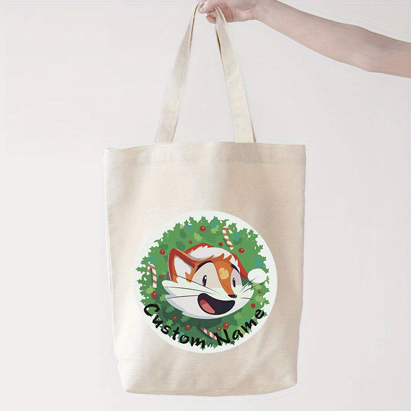 Customize your own ICEBANNER Canvas Tote Bag featuring a festive Santa Claus and Reindeer design! This versatile, reusable shoulder carryall is perfect for shopping, beach trips, and business use. It also makes a thoughtful and personalized promotional