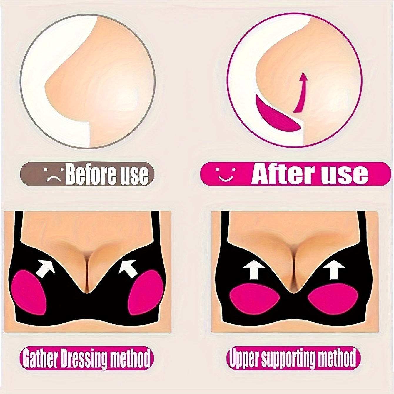 Reusable bra insert pads enhance chest invisibly and are ideal for women's lingerie and underwear.