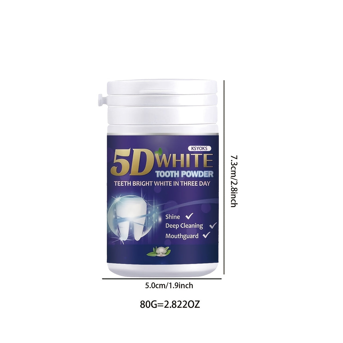 KOXIte 5D Teeth Whitening Tooth Powder - Gentle, deep cleansing toothpaste that freshens breath, perfect for daily use and travel.