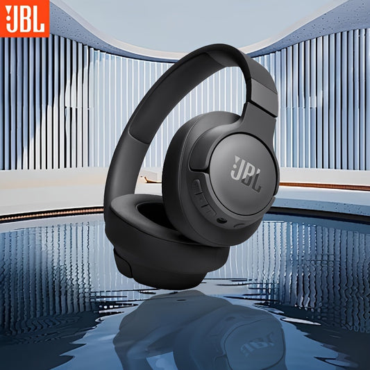 Наушники JBL TUNE 720BT накладные беспроводные с изоляцией звука, регулировкой громкости, конденсаторным микрофоном, разъемом 3,5 мм. Неводонепроницаемый пластиковый дизайн для телефона, спорта, упражнений. Долгое время работы от батареи.