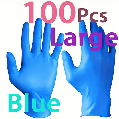 Original Blue Nitrile Disposable Gloves - 2-100pcs, Powder Free, Latex Free, Durable Household Cleaning Supplies. Waterproof gloves suitable for kitchen cleaning, tattoo, hair dyeing, pets, beauty salon, household gadgets.