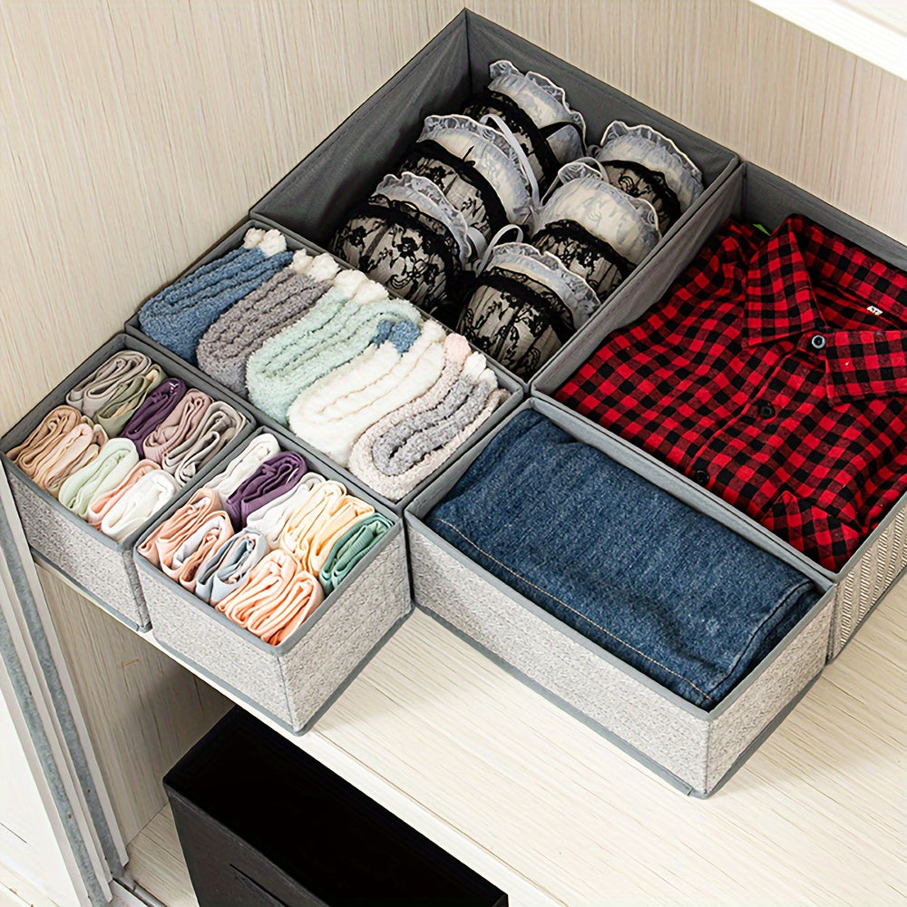 Set of 6 Fabric Drawer Organizers for Clothes, Underwear, and Socks - Cute Animal Prints for Dresser and Closet Storage Solutions