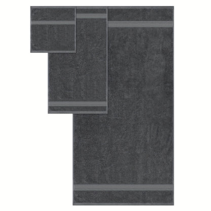 8pc Premium Towel Set in Grey, includes 2 Bath Towels, 2 Hand Towels, and 4 Wash Cloths