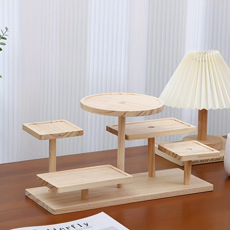 Stylish wooden stand for plants, snacks, and decor. Ideal for home, office, or dorm.