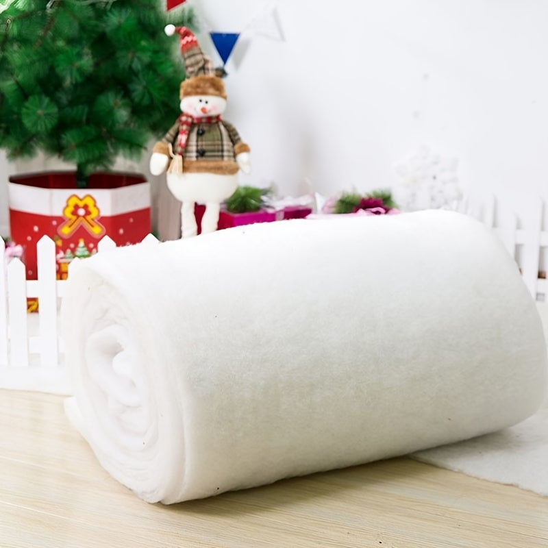 1 piece of Artificial Snow Roll - Perfect for Christmas tree decoration, party table mat, table decoration, or white photo background. This thick, soft blanket holiday fake snow blanket cover is ideal for DIY projects and filling material.